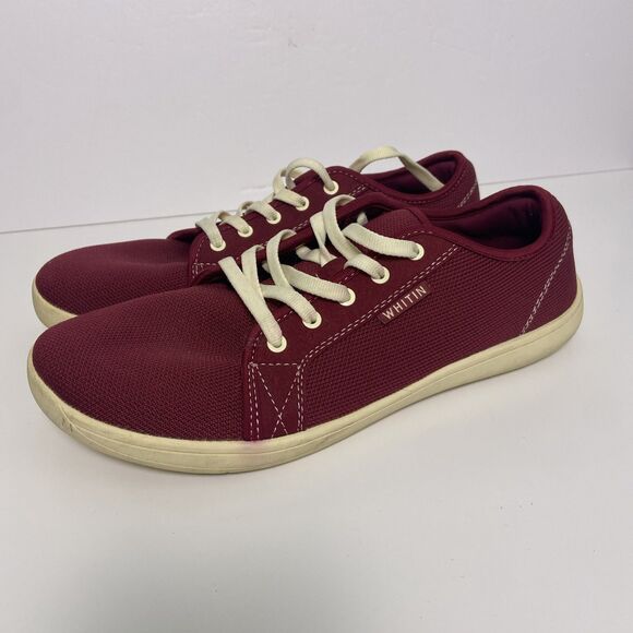 WHITIN Minimalist Red Canvas Sneakers with White Soles and Laces Sz 11 EU 45 - Picture 8 of 8